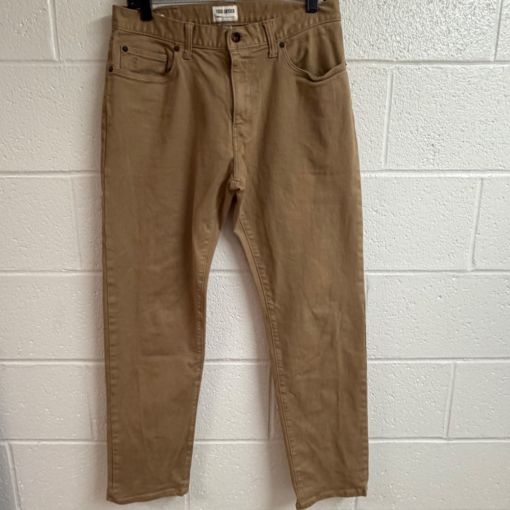 Todd Snyder Mens Straight Fit Stretch 5-Pocket Pants 35 Brown Academia Preppy